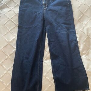 Old Navy Women's Dark Blue High-Rise Wow Wide Leg Jeans